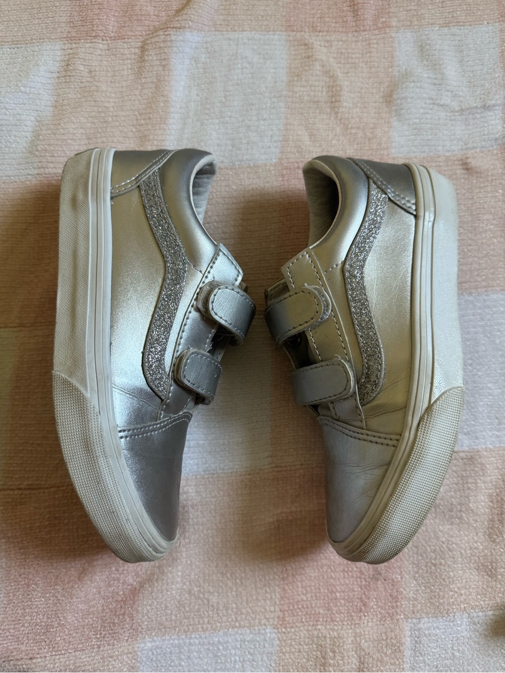 Vans Silver Girls Sneakers Size 2